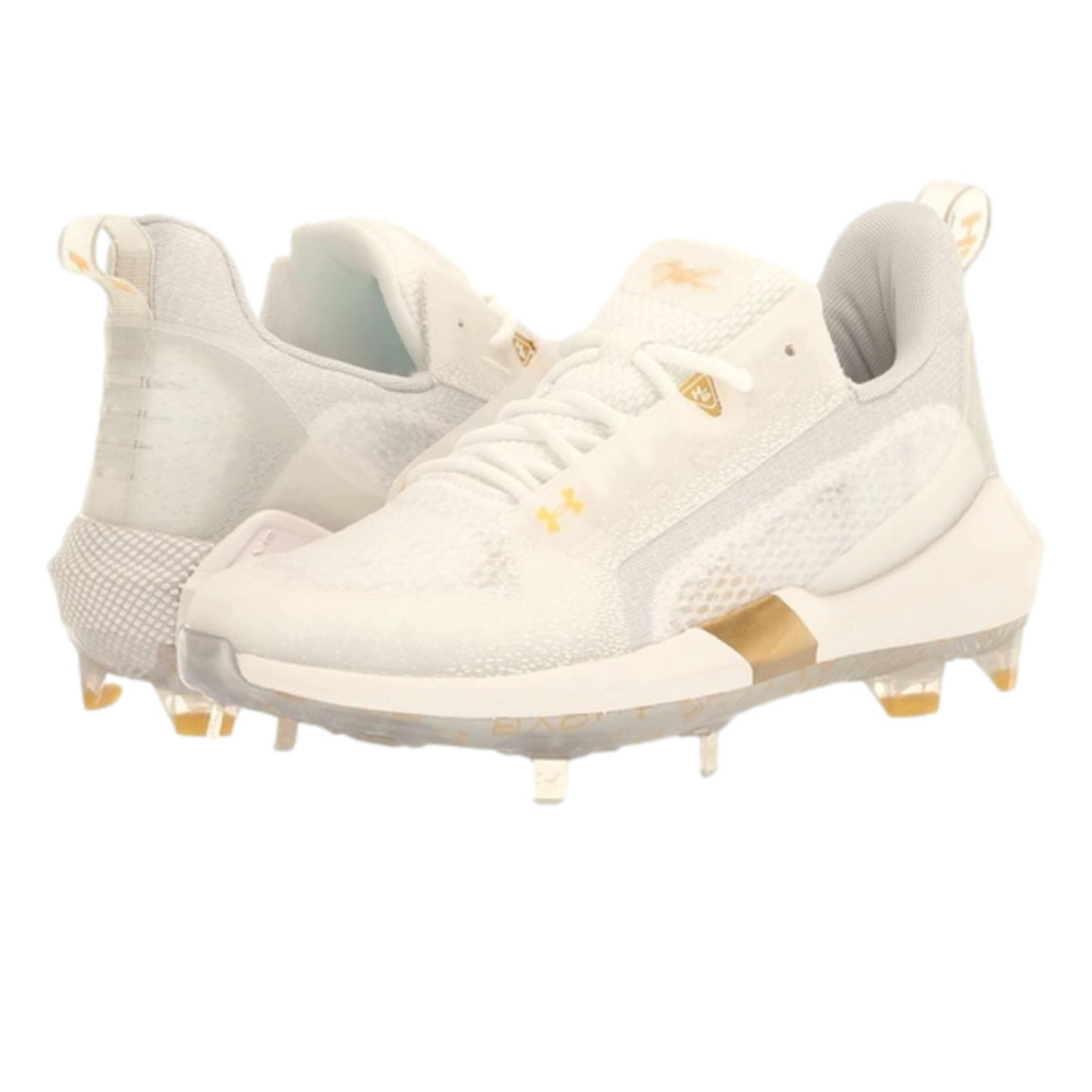 Under Armour Mens Harper 6 Low ST Baseball Cleats white gold size 9 brand new
